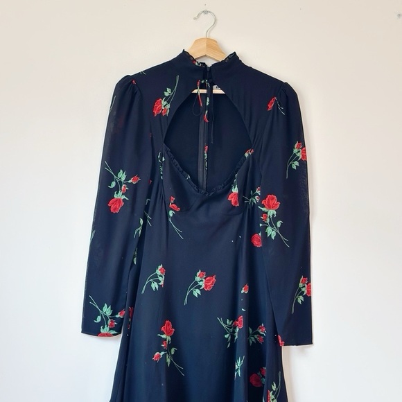 Reformation Vivianne Cutout Mini Dress Roses - Picture 5 of 9